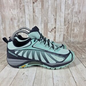 Merrell Antora Trail Running Shoes Womens Size 7‎ Aqua Blue Low Top Sneakers